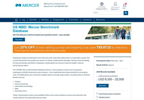 
                            13. US MBD : Mercer Benchmark Database | Compensation Data