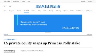 
                            7. US private equity snaps up Princess Polly stake - Financial Review