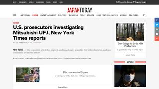
                            12. U.S. prosecutors investigating Mitsubishi UFJ, New York Times reports ...