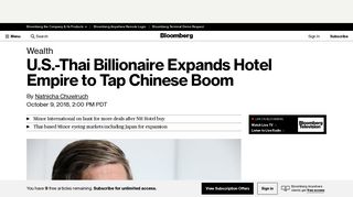 
                            9. U.S.-Thai Billionaire Expands Hotel Empire to Tap Chinese Boom ...