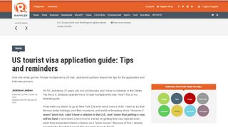 
                            9. US tourist visa application guide: Tips and reminders - Rappler