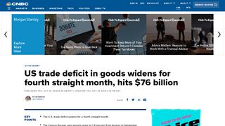 
                            11. US trade deficit widens for fourth straight month, hits $76 billion