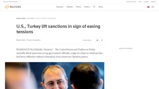 
                            12. U.S., Turkey lift sanctions in sign of easing tensions | Reuters