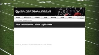 
                            2. USA Football Pools - Player Login Screen