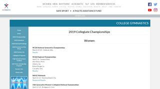 
                            1. USA Gymnastics | 2019 Collegiate Championships