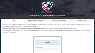 
                            9. USA Rugby HiPer Database - Login