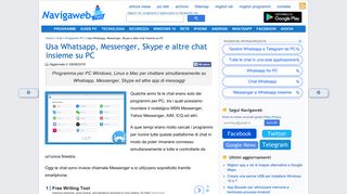 
                            6. Usa Whatsapp, Messenger, Skype e altre chat insieme su PC ...