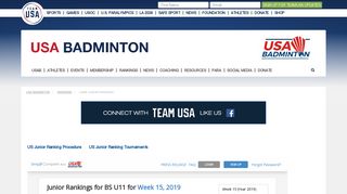 
                            7. USAB Junior Rankings - Team USA