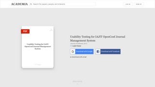 
                            7. Usability Testing for IAJIT OpenConf Journal Management System ...