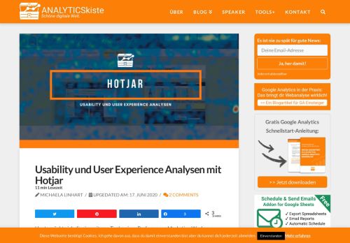 
                            11. Usability und User Experience Analysen mit Hotjar | ANALYTICSkiste