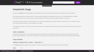 
                            9. Usage - SimpleAuth - Auth Package - FuelPHP Documentation