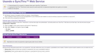 
                            4. Usando o SyncThru™ Web Service