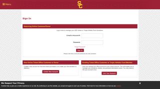 
                            11. USC Ticket Office | Online Ticket Office | My Account - evenue.net