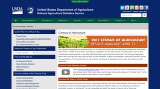 
                            7. USDA - National Agricultural Statistics Service - Census of Agriculture