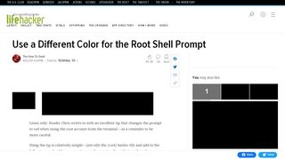 
                            9. Use a Different Color for the Root Shell Prompt - Lifehacker