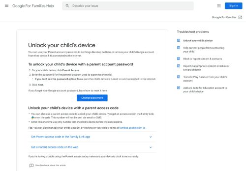 
                            8. Use a parent access code - Google For Families Help - Google Support
