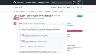 
                            1. Use AccessTokenPlugin only after login · Issue #1407 · Moya/Moya ...
