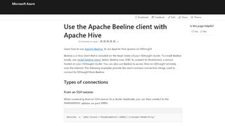 
                            13. Use Apache Beeline with Apache Hive - Azure HDInsight | Microsoft ...