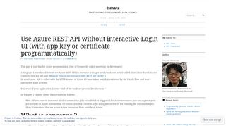 
                            11. Use Azure REST API without interactive Login UI (with app key or ...