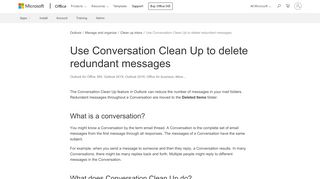 
                            11. Use Conversation Clean Up to delete redundant messages - Office ...