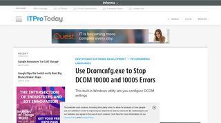 
                            10. Use Dcomcnfg.exe to Stop DCOM 10000 and 10005 Errors | IT Pro