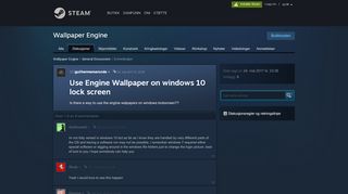 
                            1. Use Engine Wallpaper on windows 10 lock screen - Steam Community