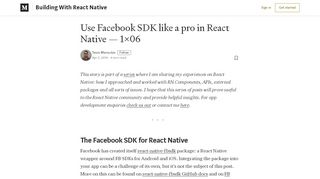 
                            13. Use Facebook SDK like a pro in React Native — 1x06 – ...