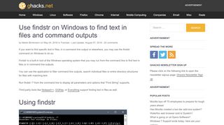 
                            9. Use findstr on Windows to find text in files and command outputs ...