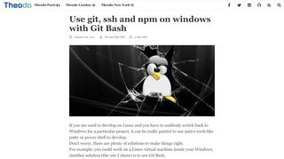 
                            8. Use git, ssh and npm on windows with Git Bash - Theodo