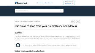 
                            9. Use Gmail to send from your DreamHost email address – DreamHost