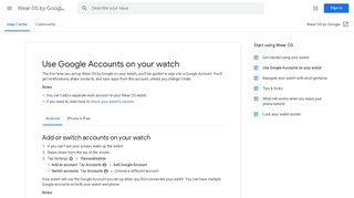 
                            3. Use Google Accounts on your watch - Android - Wear OS by Google ...