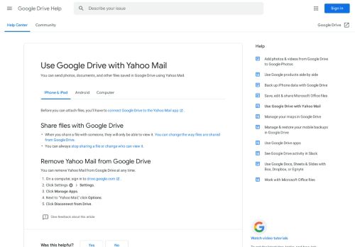 
                            5. Use Google Drive with Yahoo Mail - iPhone & iPad - ...