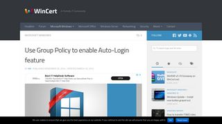 
                            12. Use Group Policy to enable Auto-Login feature - WinCert