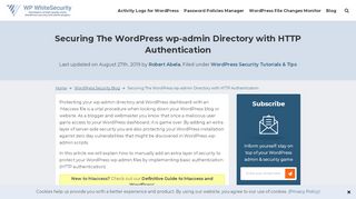 
                            9. Use HTTP Authentication to Protect WordPress wp-admin Pages