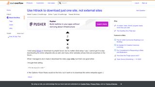 
                            13. Use httrack to download just one site, not external sites - Stack ...