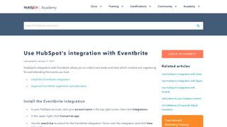 
                            7. Use HubSpot's integration with Eventbrite - HubSpot Support