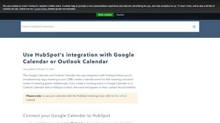 
                            13. Use HubSpot's integration with Google Calendar or Office 365 Calendar