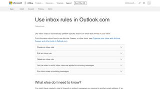 
                            12. Use inbox rules in Outlook.com - Outlook - Office Support - Office 365