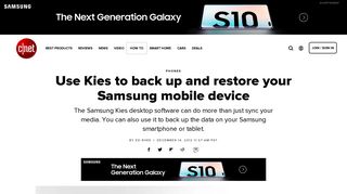 
                            8. Use Kies to back up and restore your Samsung mobile device - CNET