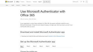 
                            9. Use Microsoft Authenticator with Office 365 - Office 365