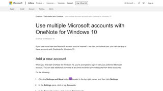 
                            8. Use multiple Microsoft accounts with OneNote for Windows 10 - Office ...