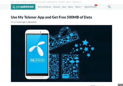 
                            10. Use My Telenor App and Get Free 500MB of Data - ProPakistani