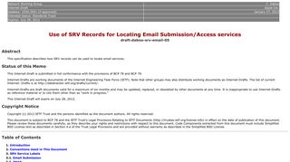 
                            9. Use of SRV Records for Locating Email Submission/Access services