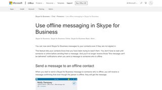 
                            7. Use offline messaging in Skype for Business - Skype for Business