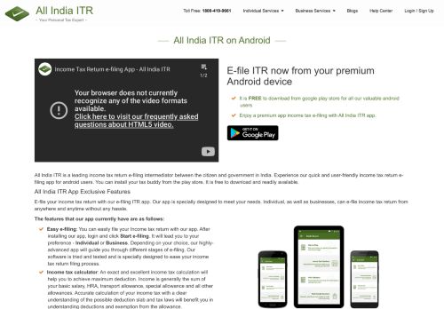 
                            10. Use our Android App for E-filing of Income Tax Return | All India ITR App