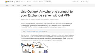 
                            2. Use Outlook Anywhere to connect to your Exchange server without VPN