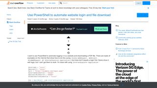 
                            1. Use PowerShell to automate website login and file download - Stack ...