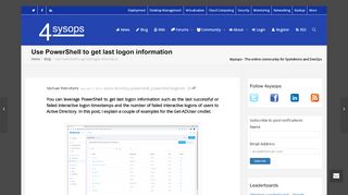 
                            3. Use PowerShell to get last logon information – 4sysops
