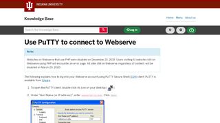
                            10. Use PuTTY to connect to Webserve