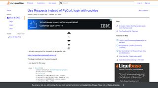 
                            12. Use Requests instead of PyCurl, login with cookies - Stack Overflow